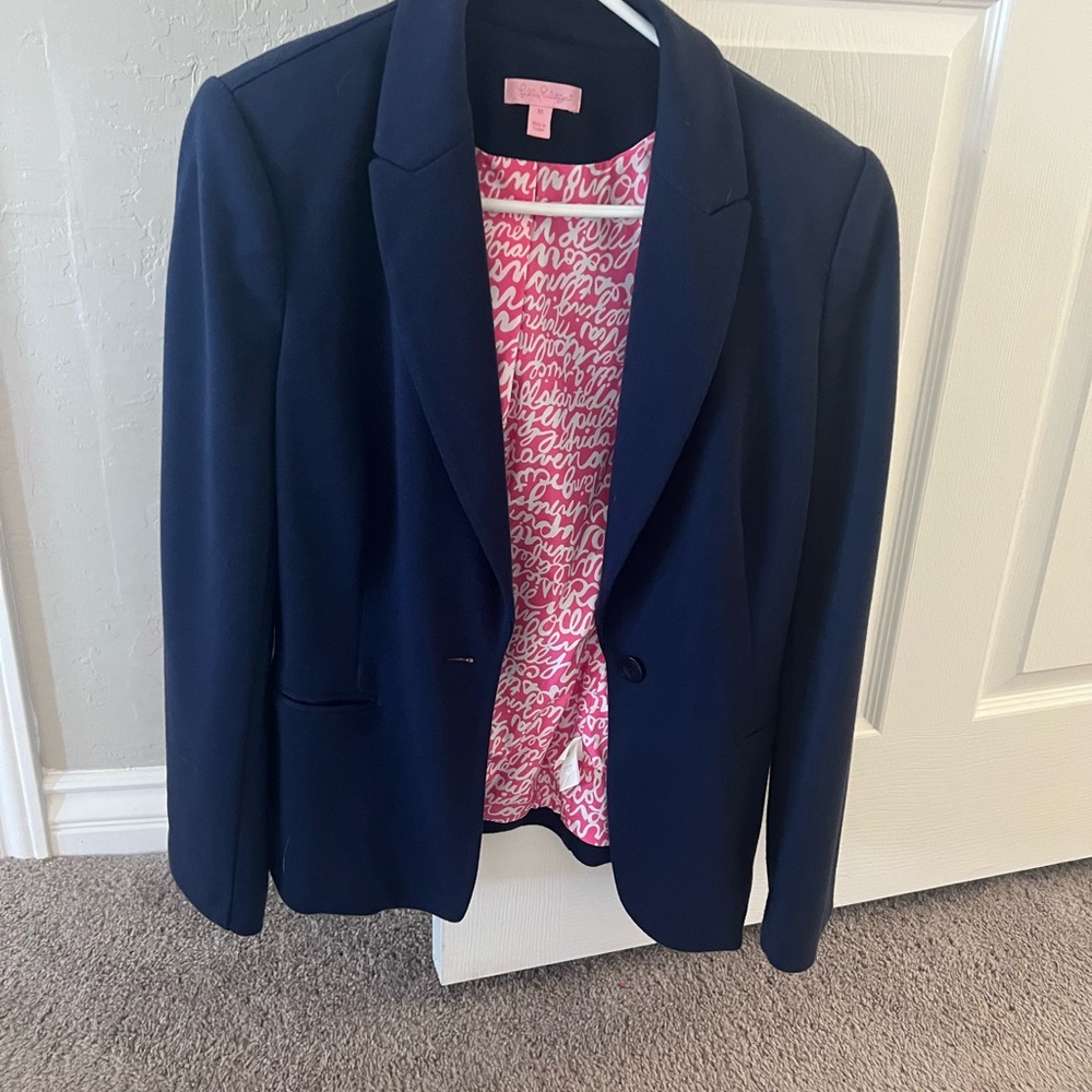 Lilly Pulitzer navy lined blazer size medium